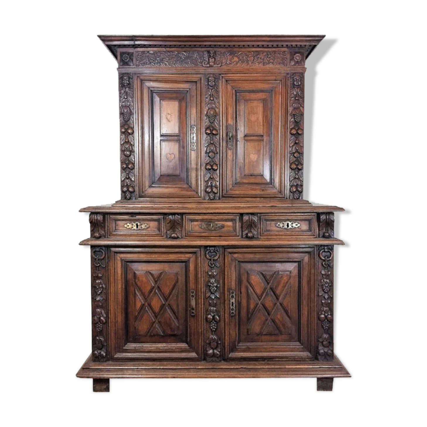 Double body sideboard, Walnut, Renaissance period, Circa 1600