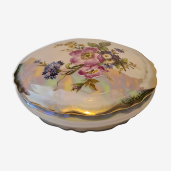 Bonbonnière porcelaine R.H. France décor floral