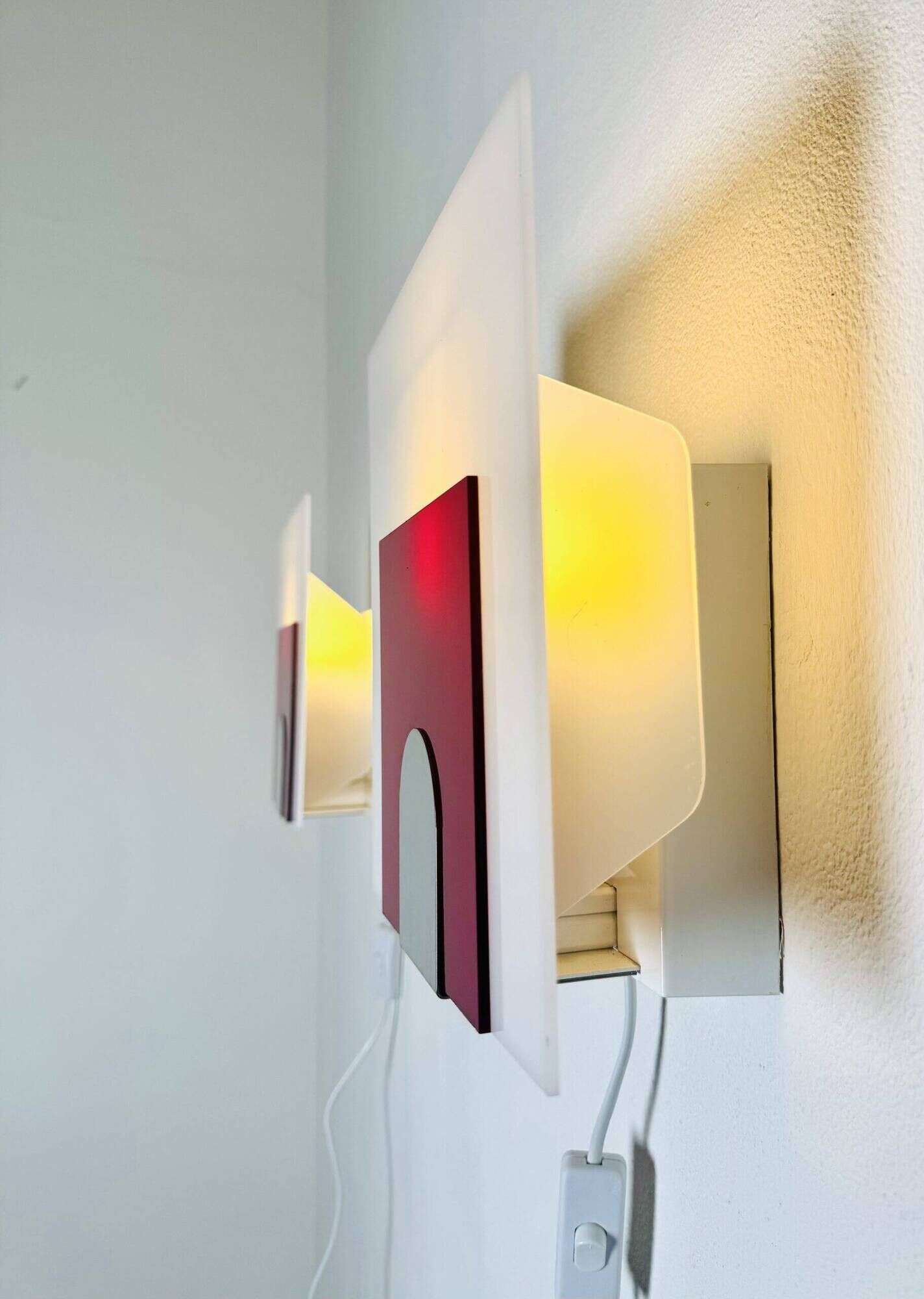 Minimalist Postmodern Wall Lights by Nafa Nybro Armaturfabrik, Sweden 1980s