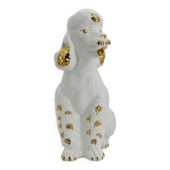 Vintage statue representing a dog in ceramic and earthenware