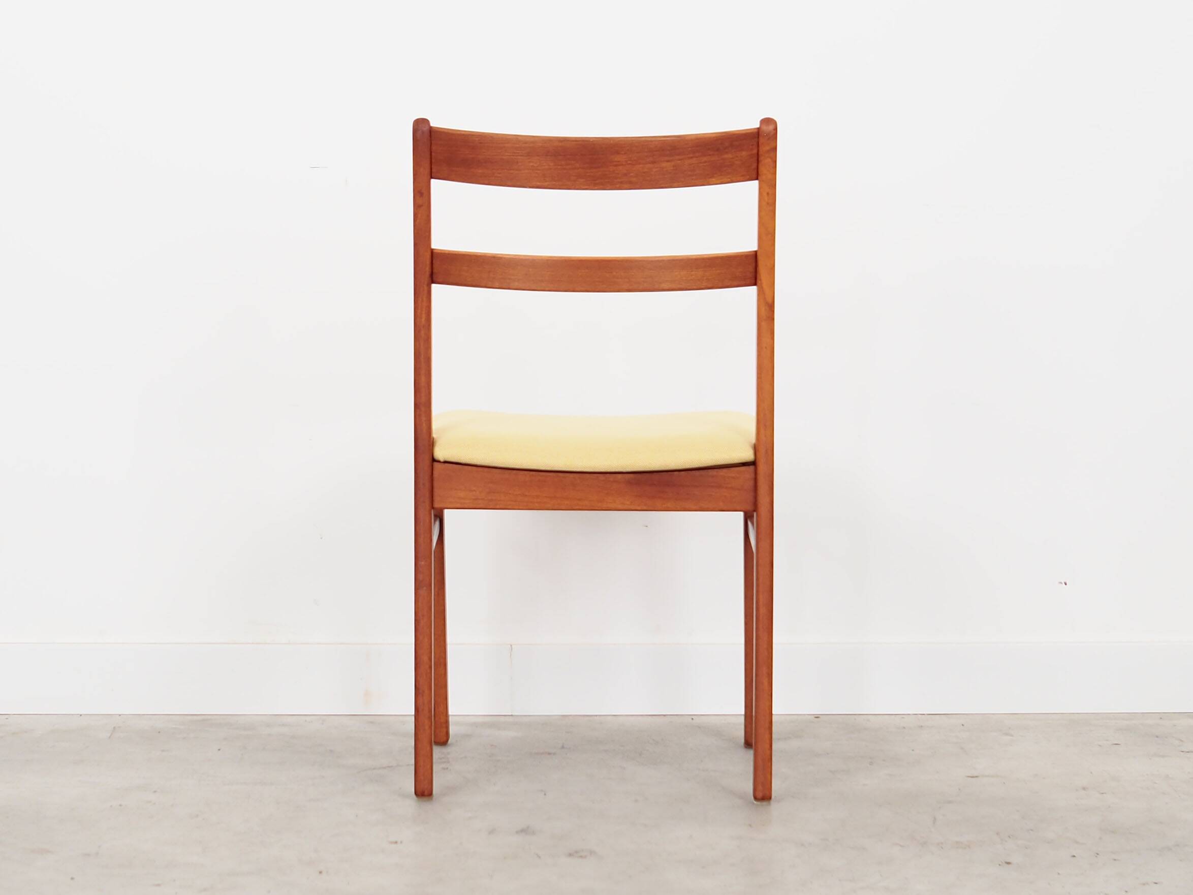 Set of four teak chairs, Danish design, 1970s, production: Denmark