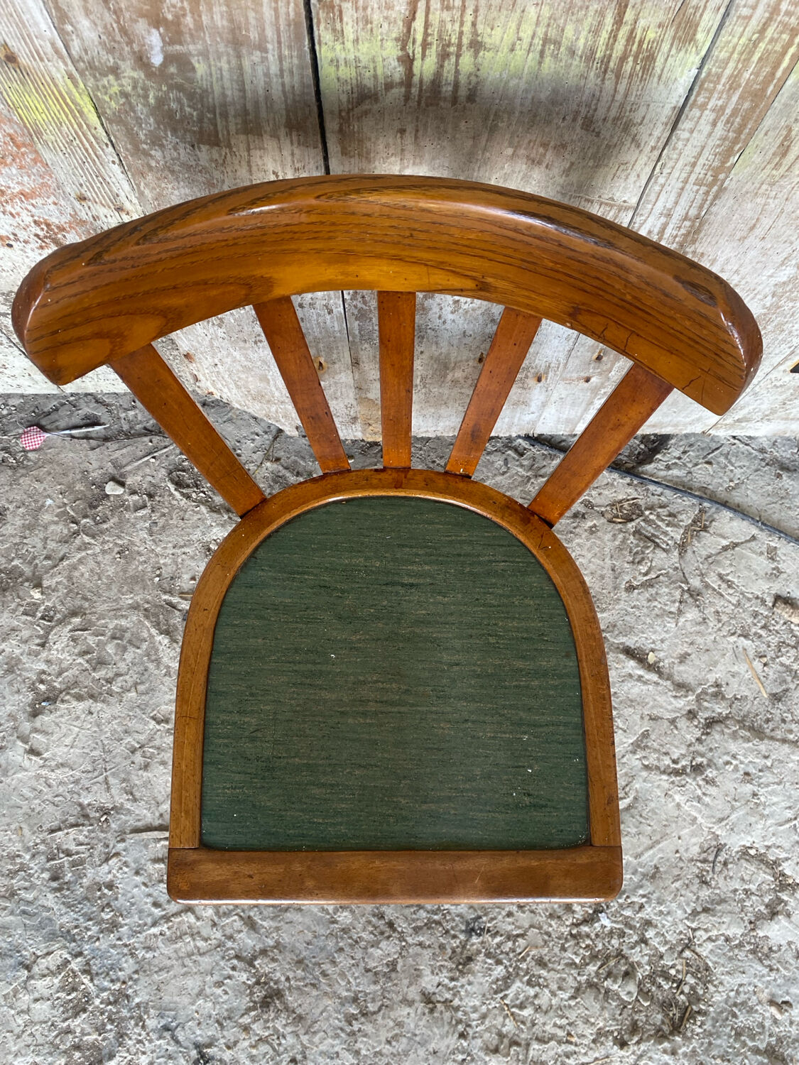 Vintage BAUMANN Mado Wood Bistro Chair with Green Seat