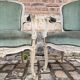 Pair Of Louis XV Style Lacquered Wood Armchairs XIX Eme Century