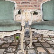 Pair Of Louis XV Style Lacquered Wood Armchairs XIX Eme Century