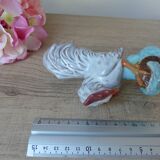 Pottery rooster figurine, rooster statuette, vintage country house decoration
