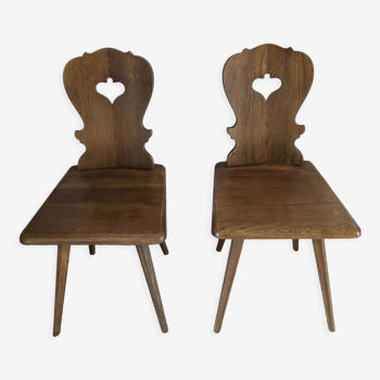 Pair of Alsatian oak chairs