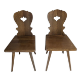 Pair of Alsatian oak chairs