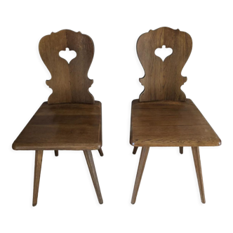 Pair of Alsatian oak chairs