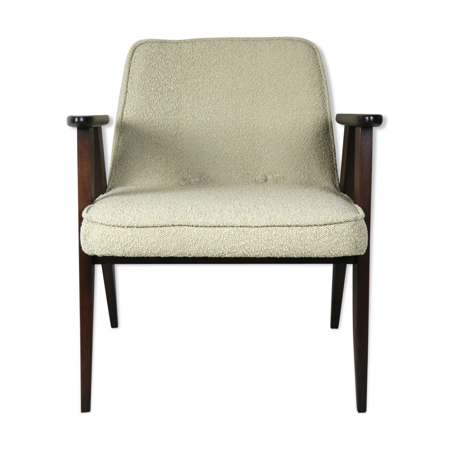 Fauetuil beige 366 de Józef Chierowski en boucle années 1970