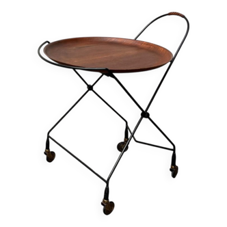 Modern folding teak trolley from the mid-century, Sweden, 1960s