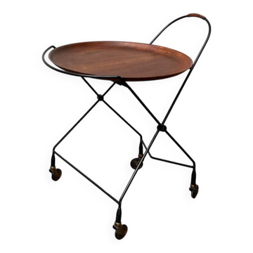 Chariot pliant en teck moderne du milieu du siècle, Suède, 1960s