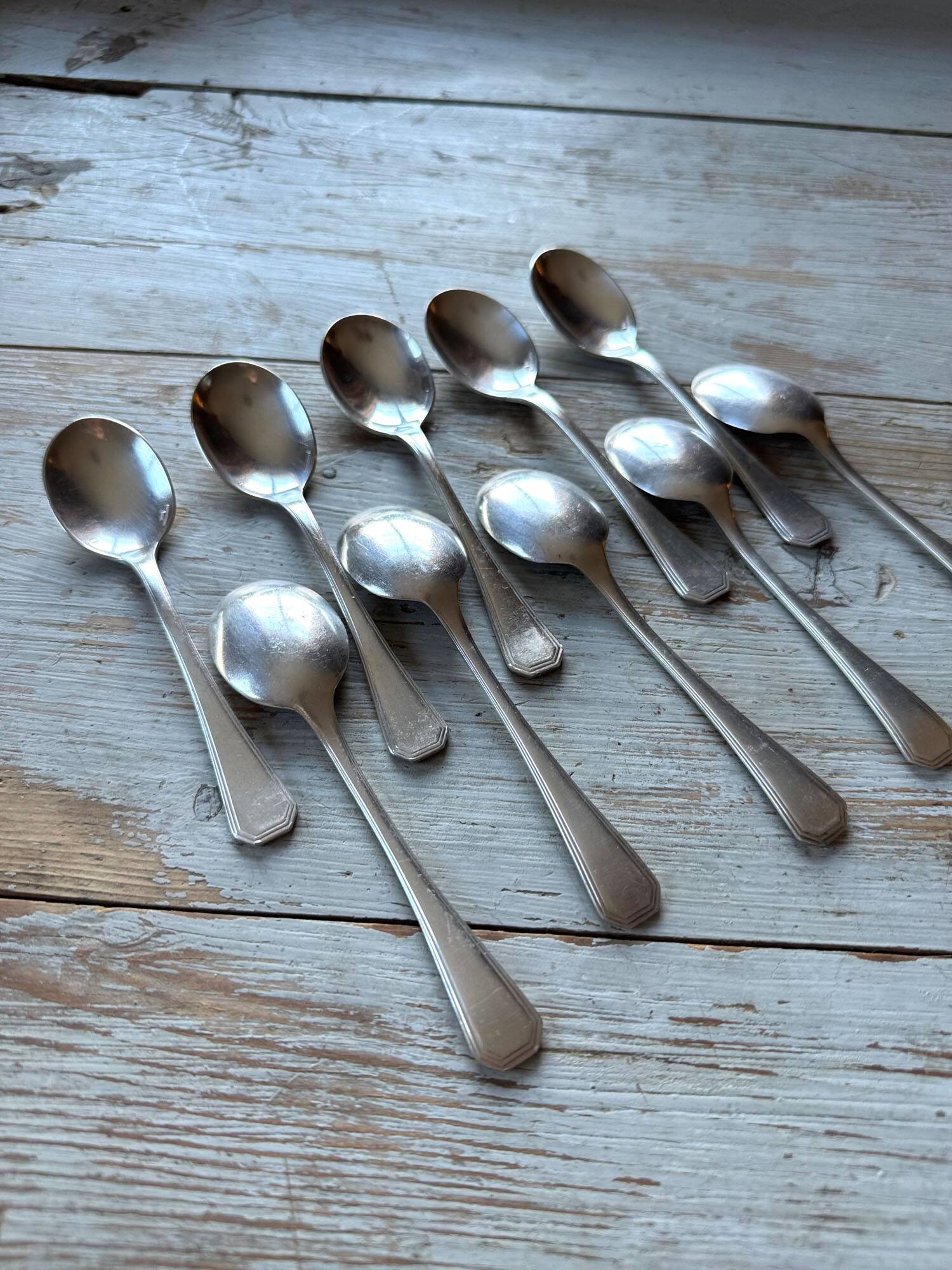 Set of 10 ice cream spoons, America, Christofle