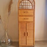 Vintage rattan wardrobe