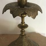 Ancien bougeoir persan,ottoman en laiton ciselé XIXème