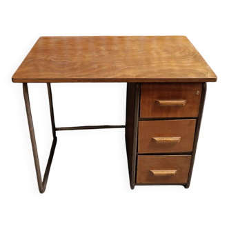 Vintage wood and metal school desk