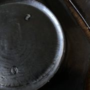 Set de 3 assiettes terre vernissée octogonales perles Biot 1950
