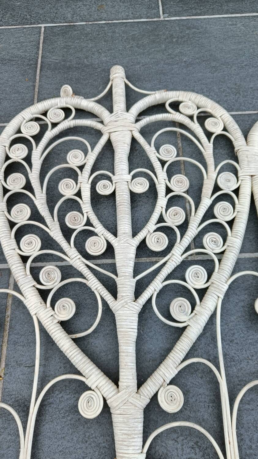 Peacock rattan headboard, 1970