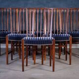 Vintage Dining Chairs in Rosewood, Denmark, 1950s, Set of 10