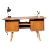 vintage oak desk with a Scandinavian look