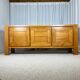 Large French sideboard in solid elm, 1970, attributed to Atelier Chauvin.