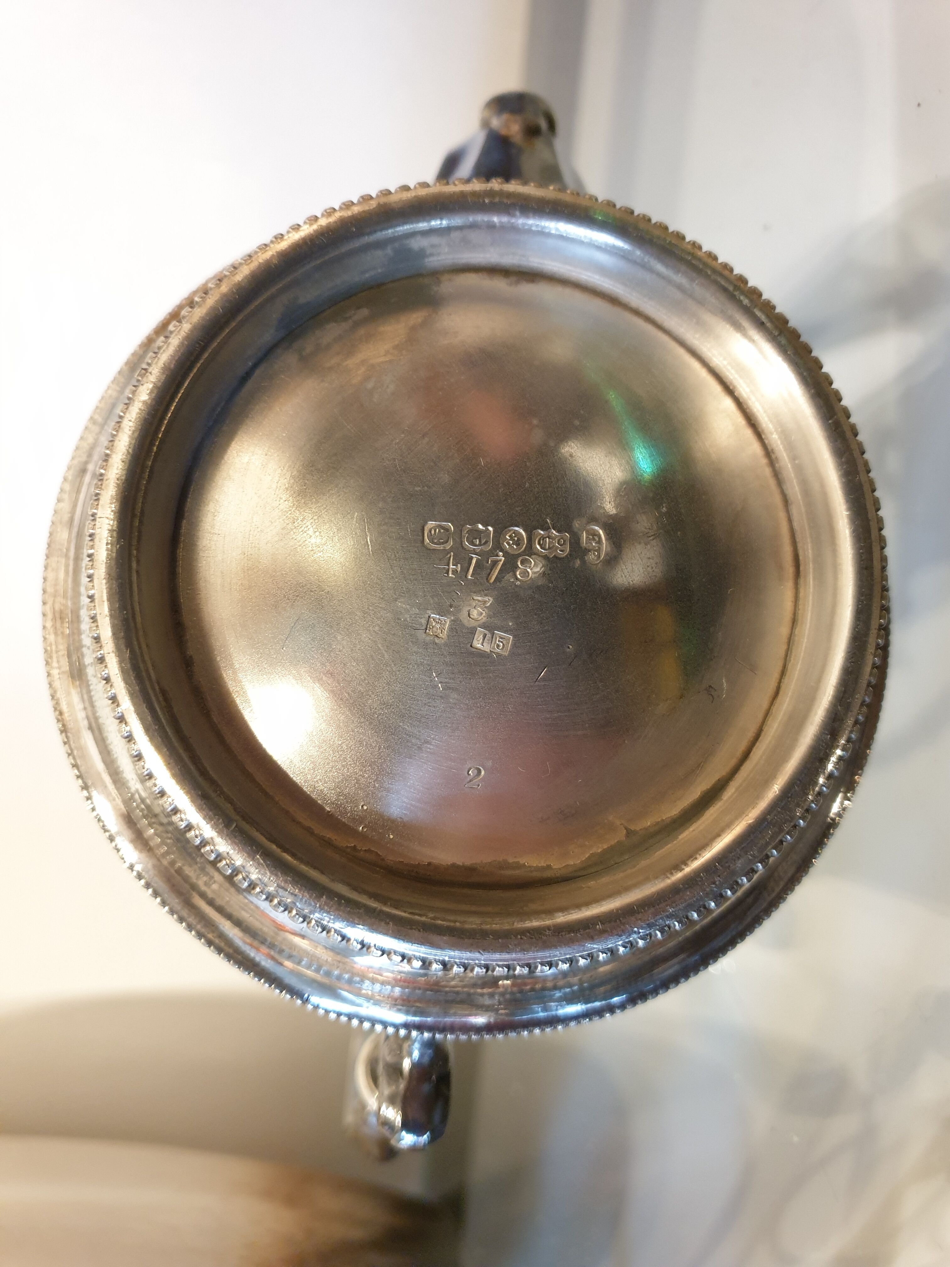 Louis XVI-style silver metal teapot