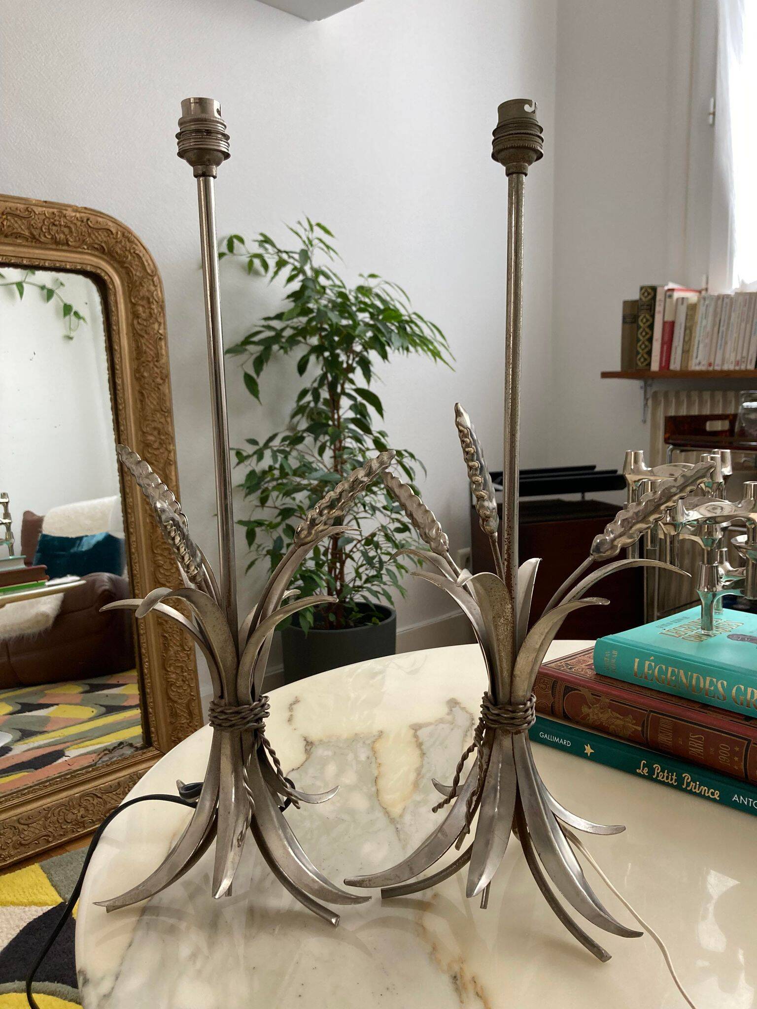 Pair of vintage designer cob lamps 1970