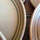 Set of 7 flat sandstone plates Sarreguemines