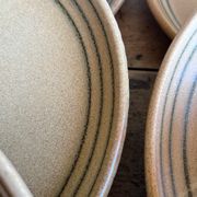Set of 7 flat sandstone plates Sarreguemines