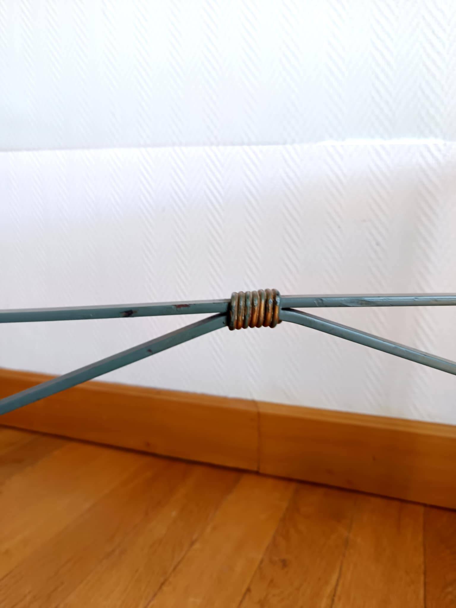 Glass and wrought iron coffee table, Italy 1960