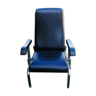Adjustable black skai armchair