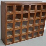 Vintage Large German Beech Haberdashery Shop Cabinet / Vitrine, 1950s