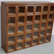 Vintage Large German Beech Haberdashery Shop Cabinet / Vitrine, 1950s