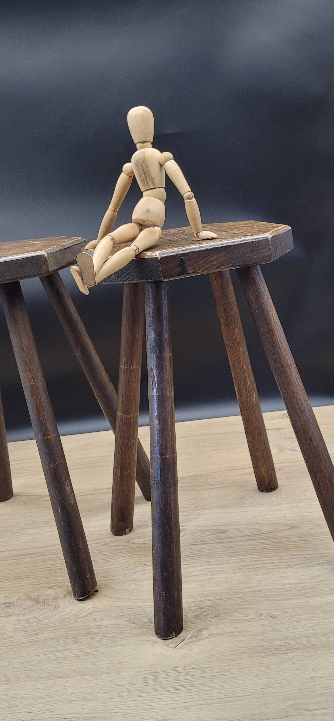 Pair of low solid stools