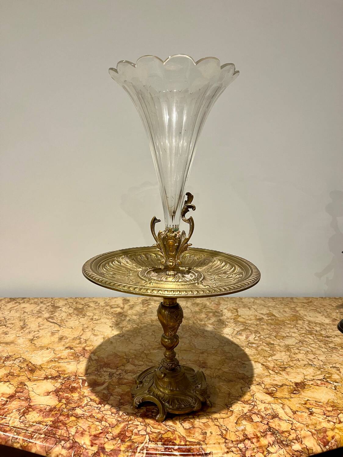 Bronze and crystal centerpiece