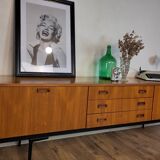 Scandinavian teak and metal sideboard