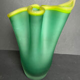 Handkerchief vase in frosted glass