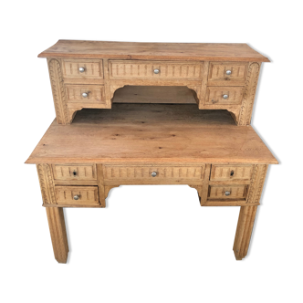 Art deco stepped oak desk