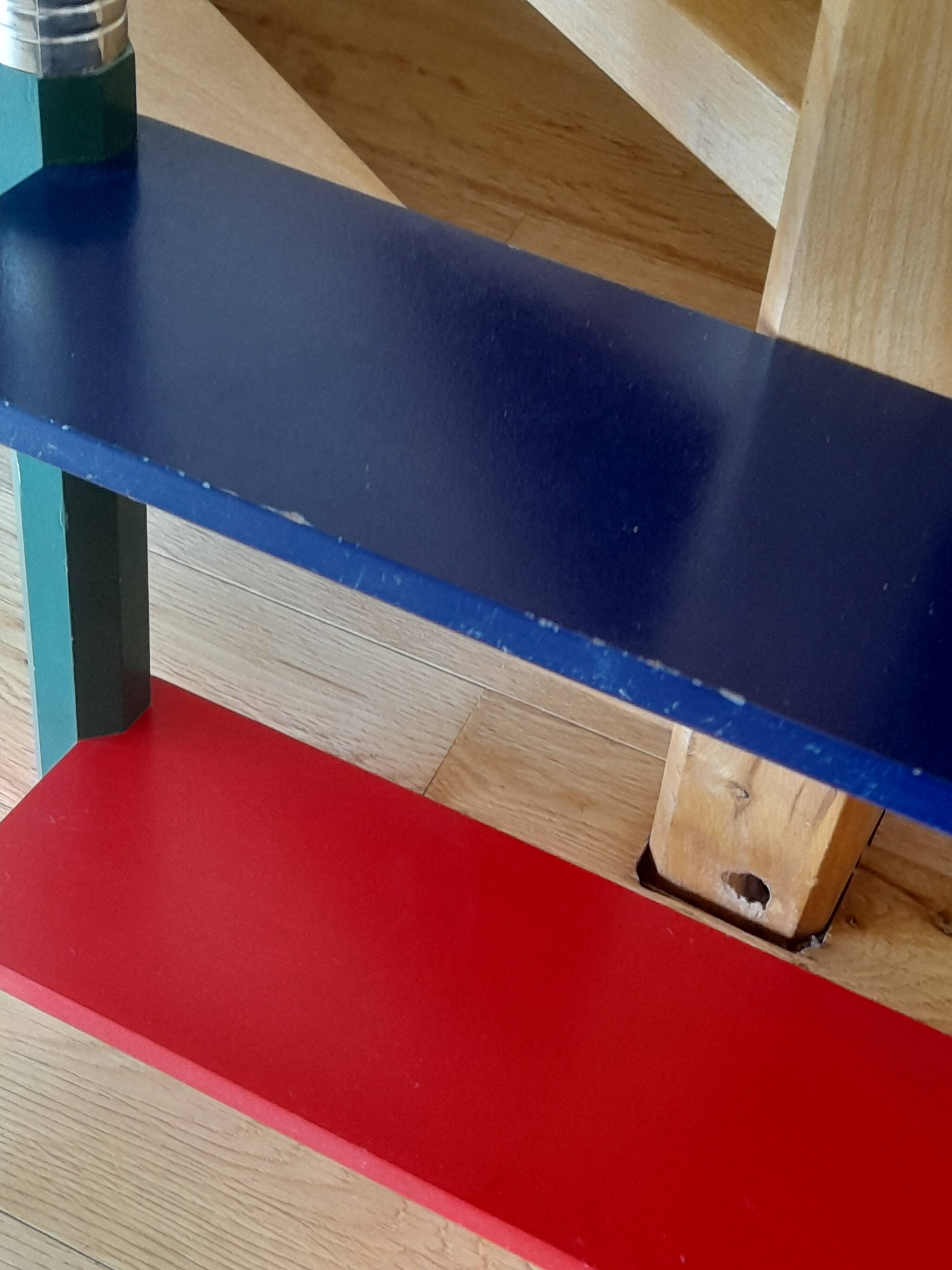 wooden wall shelf multicolor pencils Pierre Sala