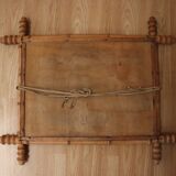 Turned wooden barber mirror 1900