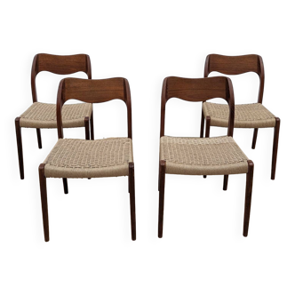 4 chaises Modèle 71 par Niels otto Moller