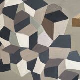 Abstract construction site work canvas