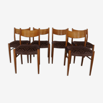 Set of 6 chairs Italian blond teak