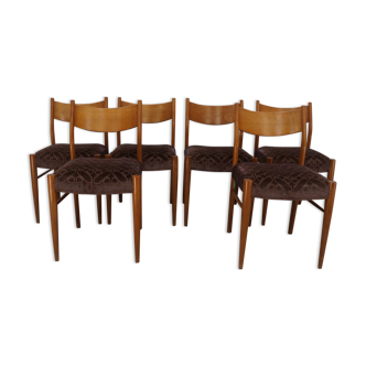 Set of 6 chairs Italian blond teak