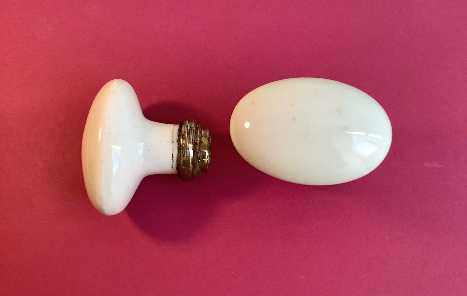 Vintage white porcelain door handles