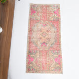 1x3 turkish vintage rug,1x3 doormat,91x43 cm,1.5x2.12 ft