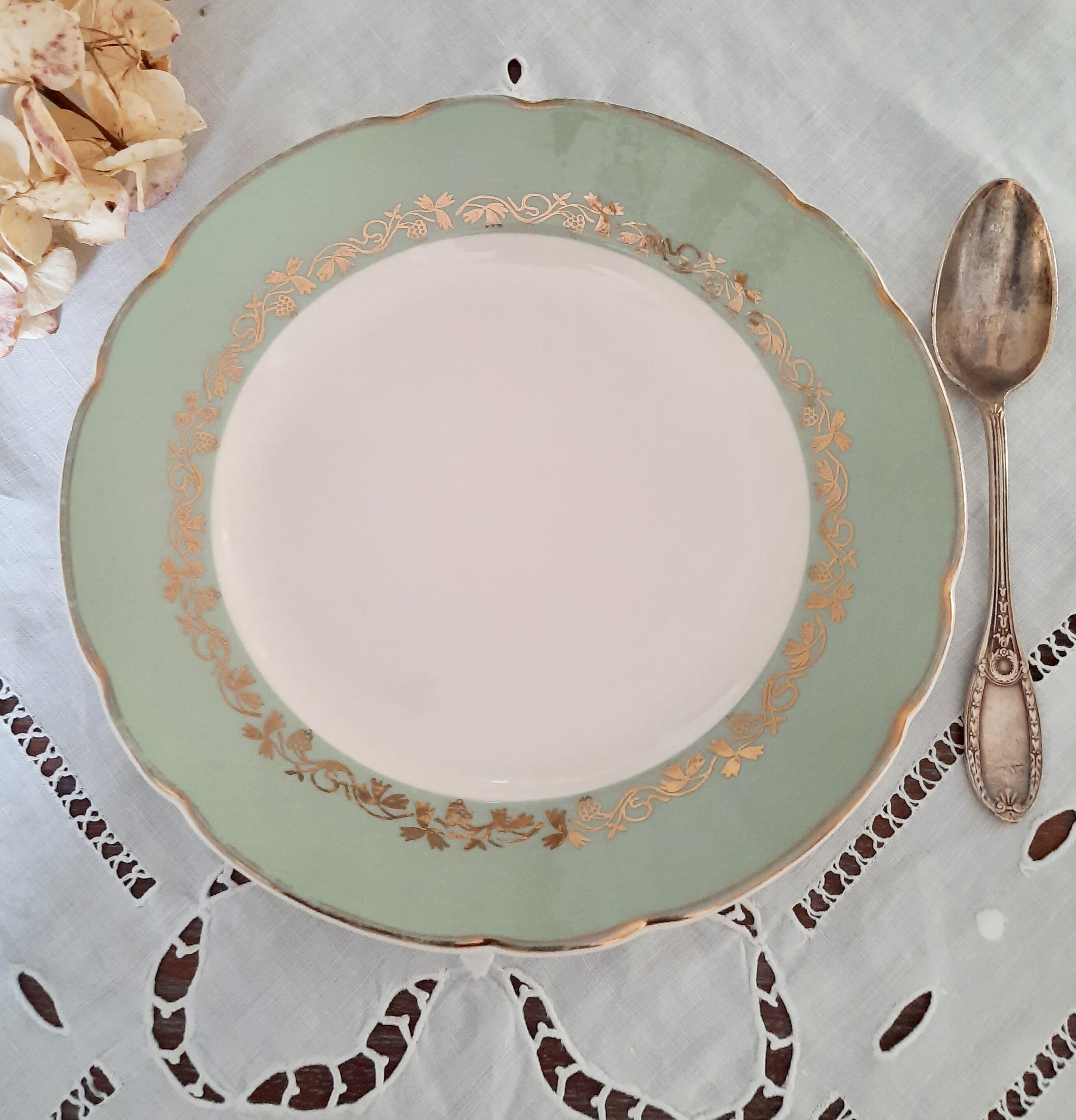 6 mismatched old dessert plates