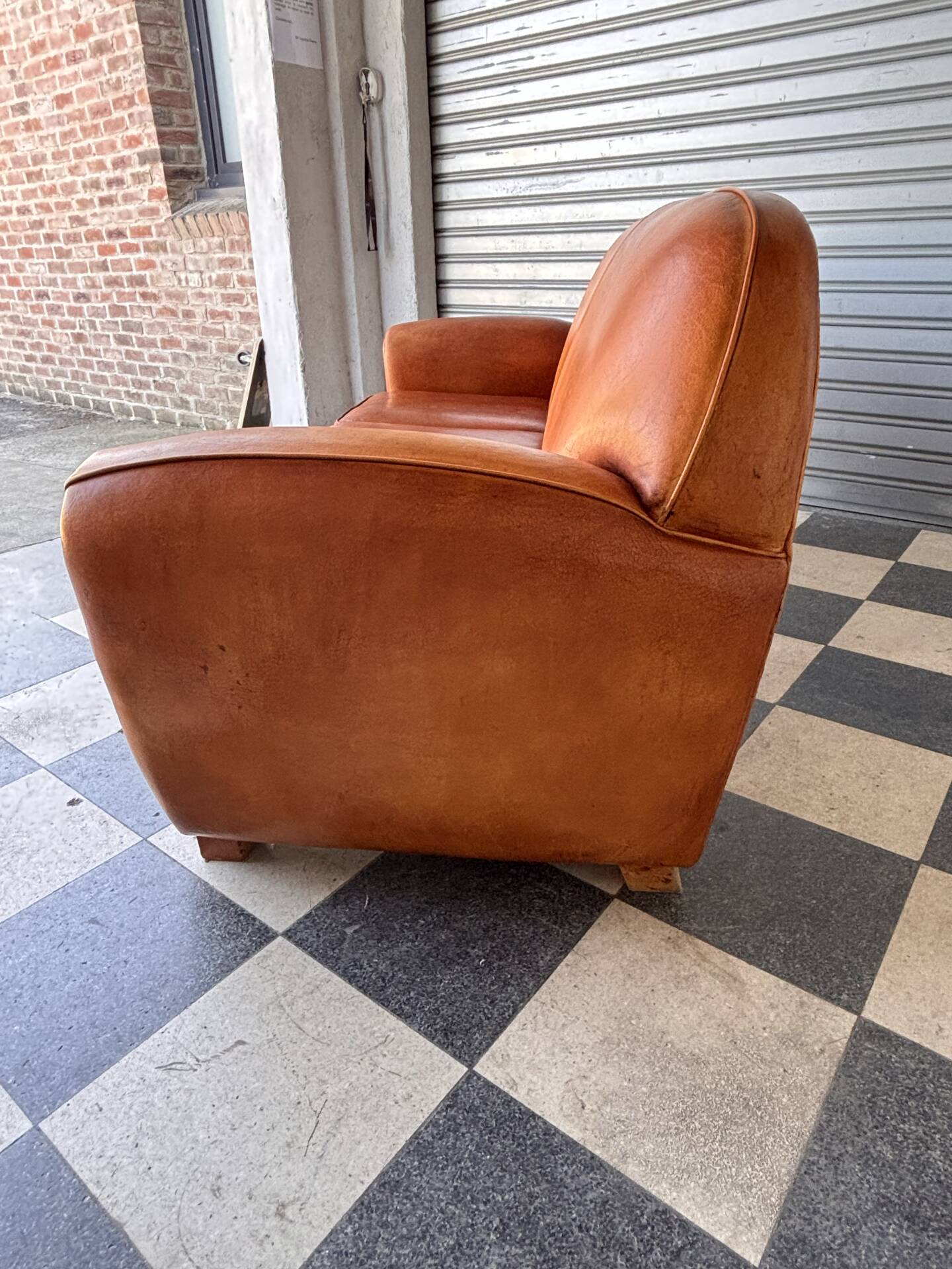 Canapé club vintage en cuir
