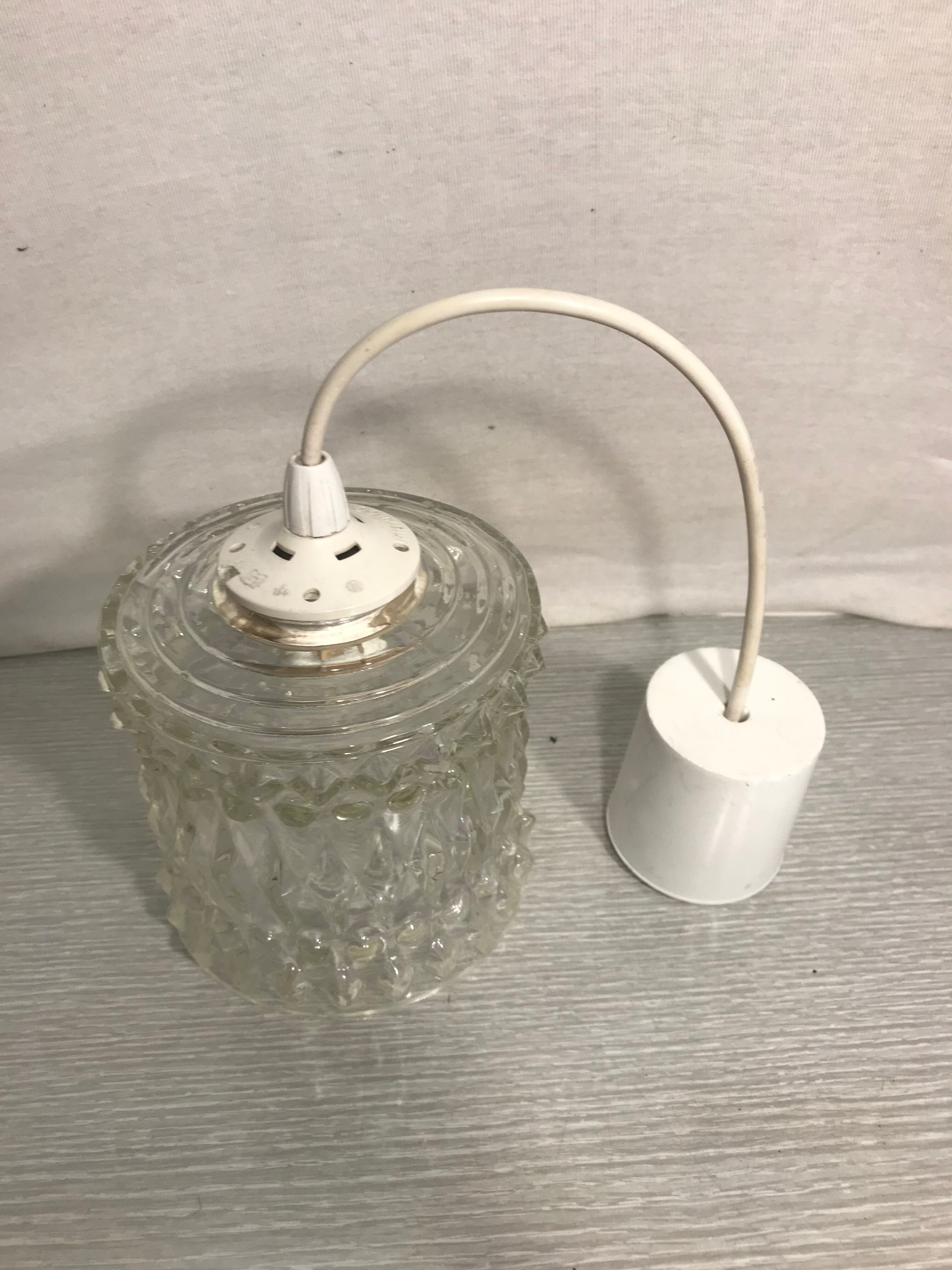 Old glass molded geometric shape 70 decoration