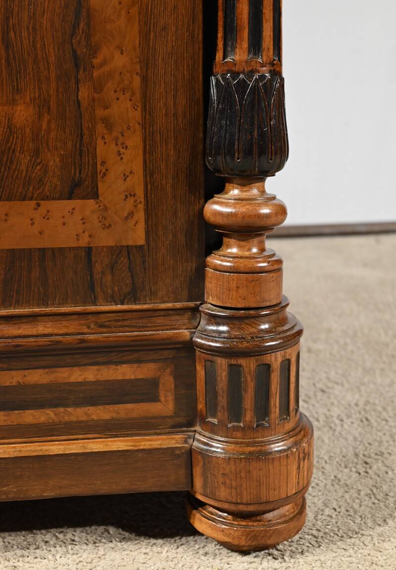 Commode Buffet in Amboyna Burl and Rosewood, Louis XVI style – 2nd Part 19th