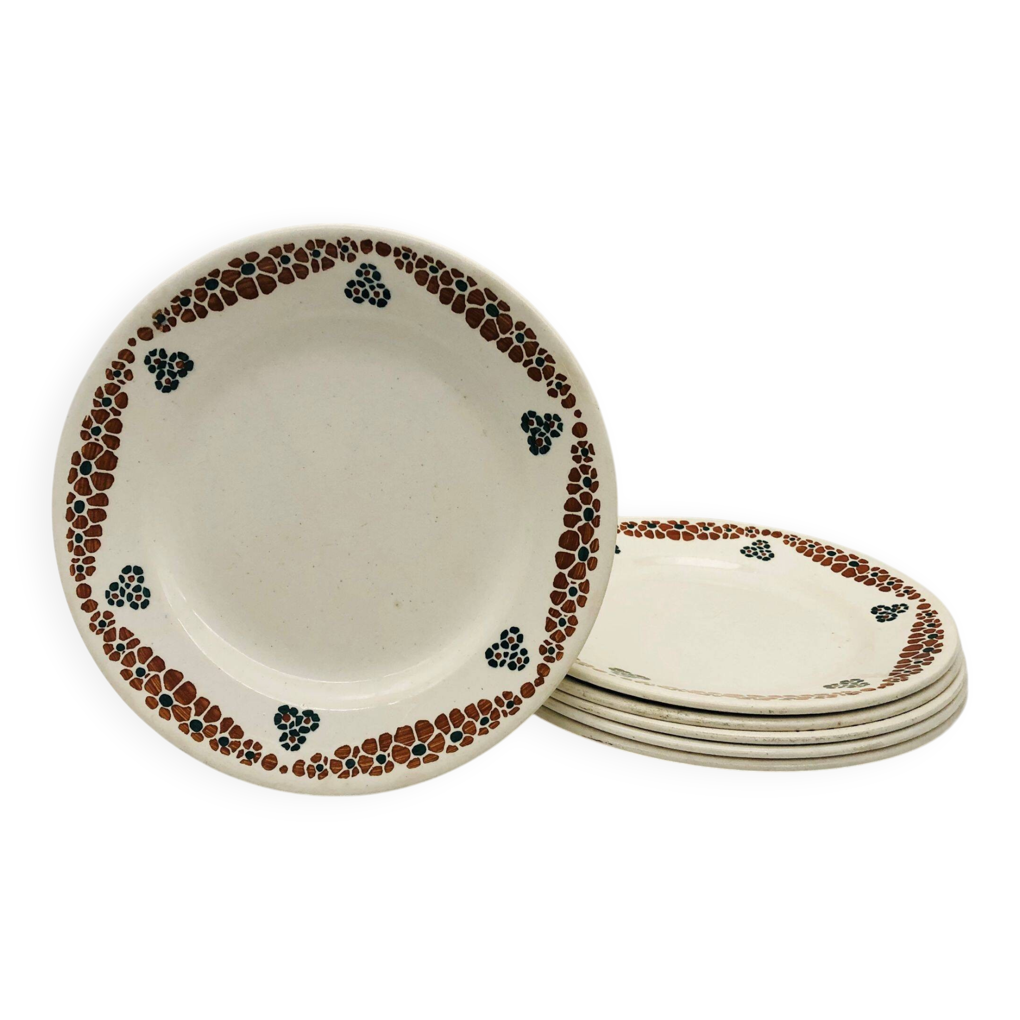 6 flat plates, FN Givors – France. Model Yvette.